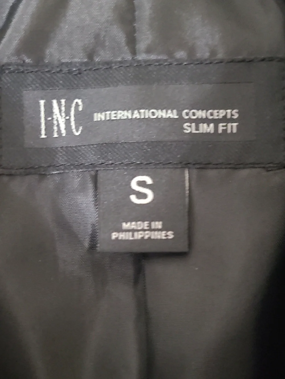 INC Men's Black Jacquard Floral Patterned 2-Button Slim Fit Blazer Jacket- Small